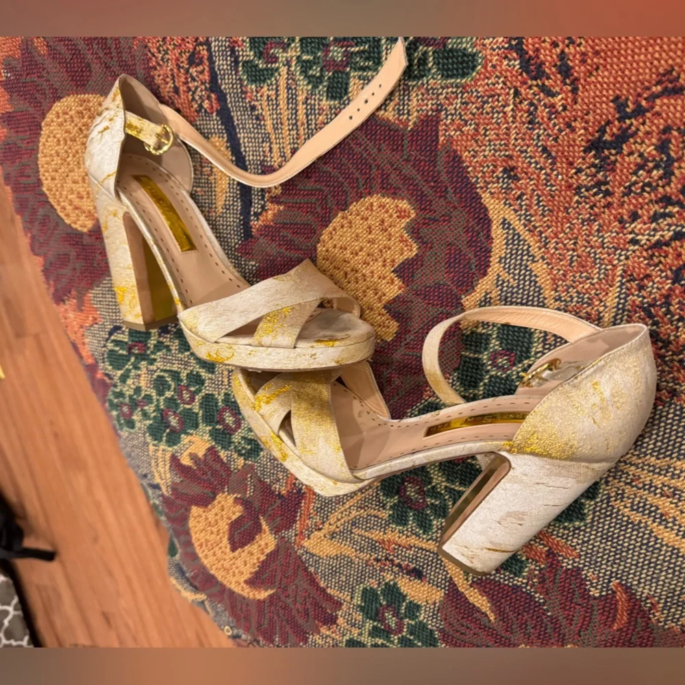 Rupert Sanderson Metallic Pink and Gold Heels Size 39 - Picture 5 of 7